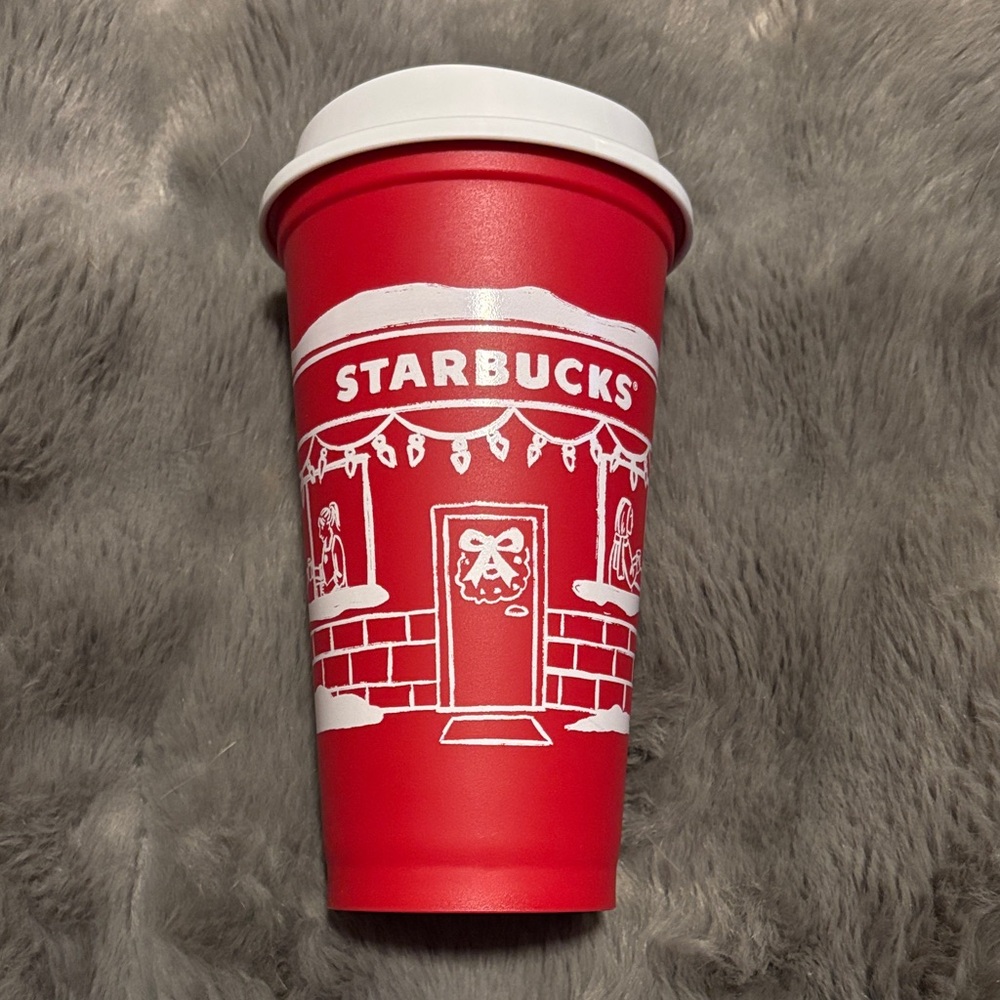 Starbucks Festive Red and White Cup